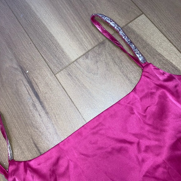 Rhinestone Strap Satin Bodycon - Picture 4 of 8